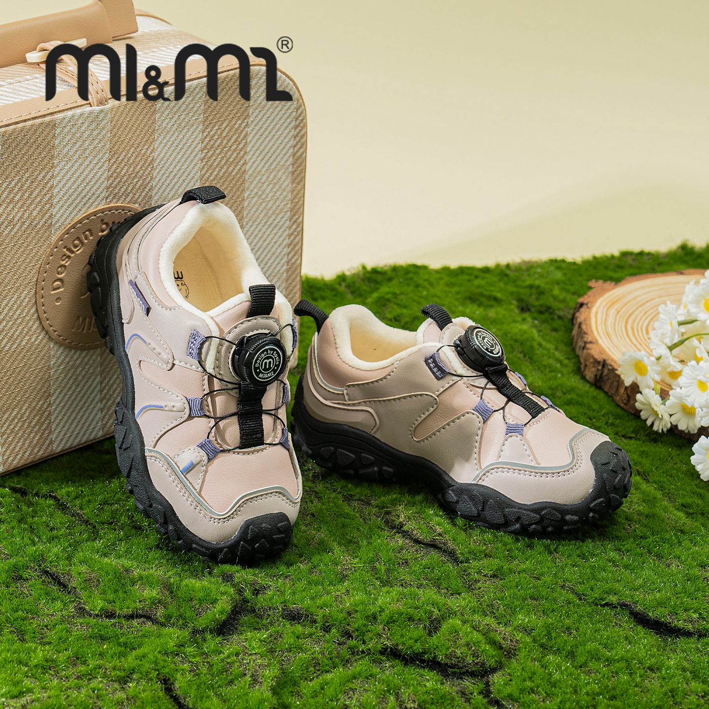 m1m2西班牙童鞋男童运动鞋新款加绒二棉鞋女童跑步鞋户外登山鞋 - 图1