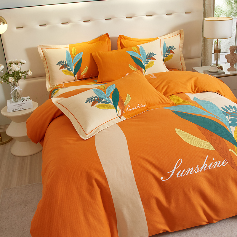 纯棉磨毛四件套秋冬轻奢三件套床单 假日印象床品套件/四件套/多件套