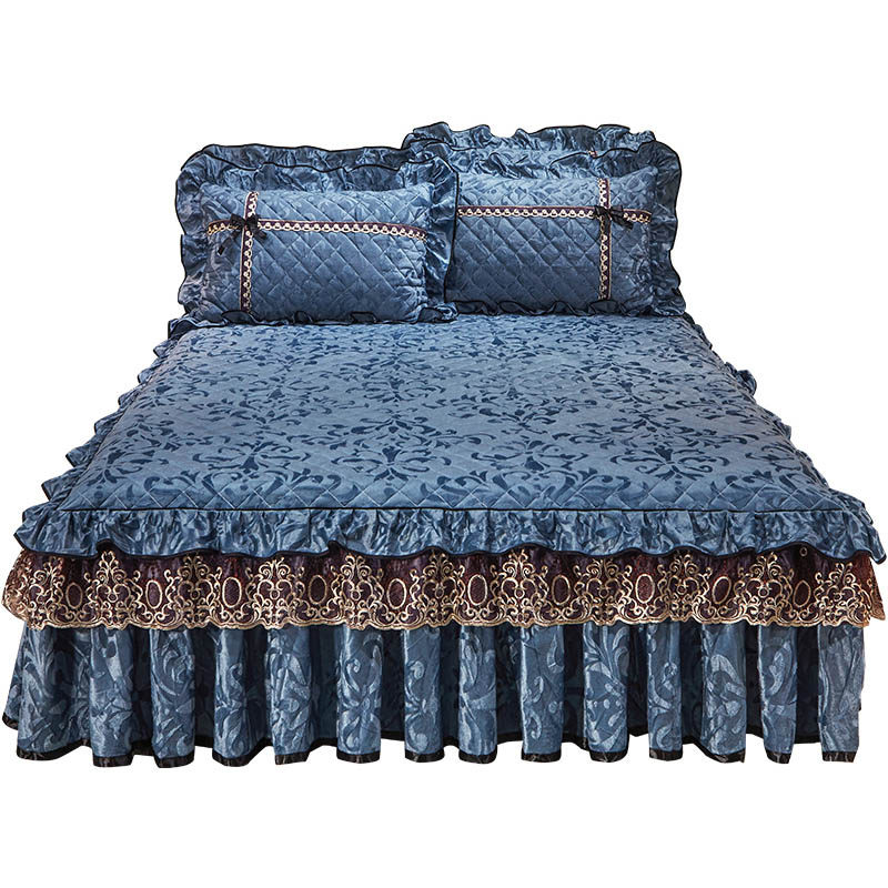 新款冬季加厚夹棉天鹅绒床裙单件花边保暖床罩1.5m席梦思床套1.8m,淘宝优惠券,粉丝福利购,淘宝优惠卷