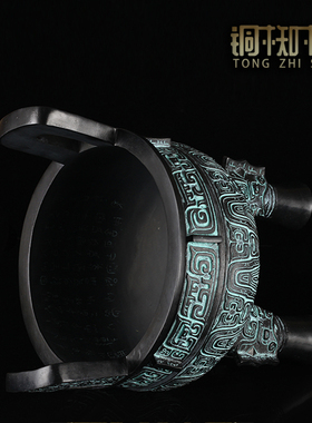 办公室大克鼎知柿青铜摆件中式