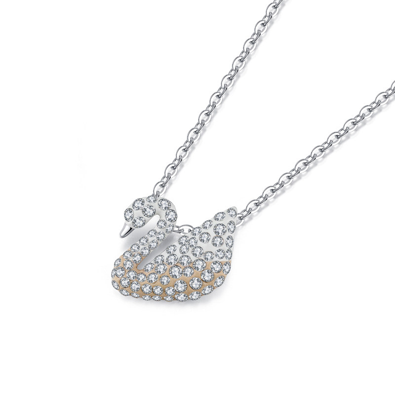 swarovski渐变小号天鹅ins锁骨链 冠豪捷饰品海外项链