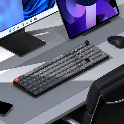 keychron 渴创K17Max三模蓝牙矮轴键盘103键双系统QMK办公Mac/Win - 图1