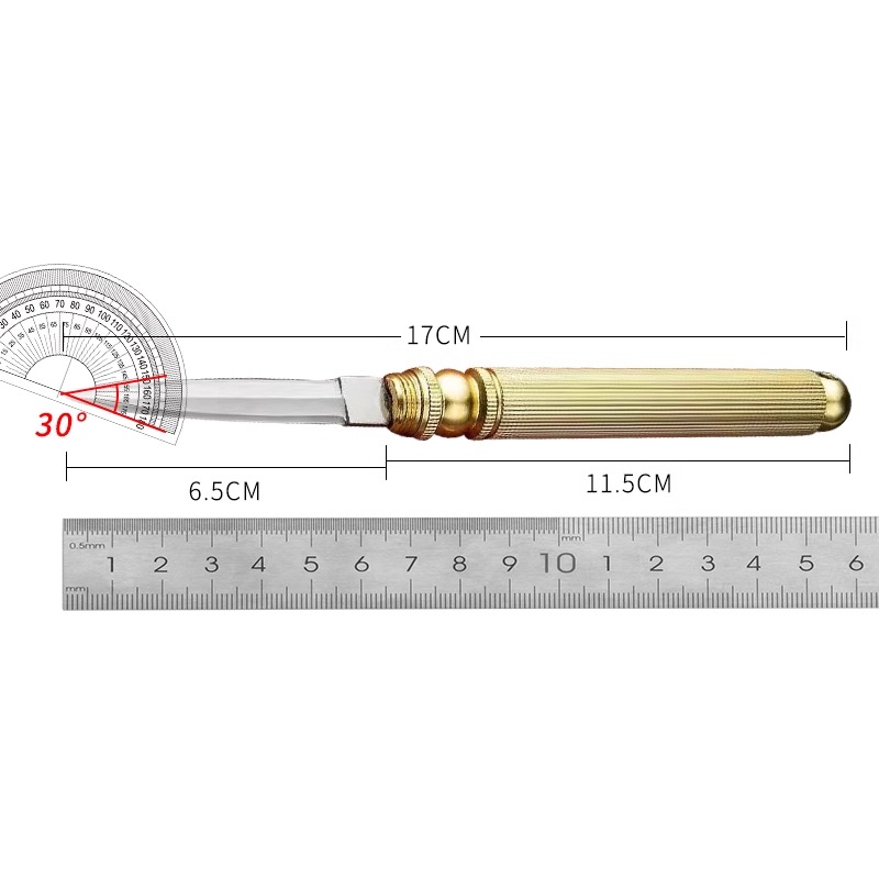 水果刀家用黄铜小刀锋利高硬度家用便携随身迷你拆快递小刀户外用 - 图3