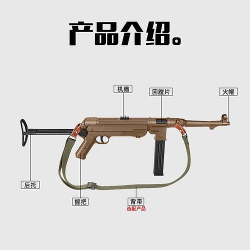 乖巧虎mp38电动连发二战影视冲锋模型mp40玩具枪男wargame发射器 - 图0