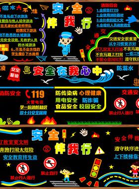 班级立体文化墙布置校园安全教育