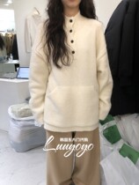 ONESTASTE Korea Dongdaemun 2023 Winter new tied collar Long sleeves Knitted Sweatshirt Woman