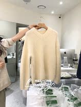 ONESTASTE Korea Dongdaemun 2023 Winter new comfort 100 lap pure color V collar sweater