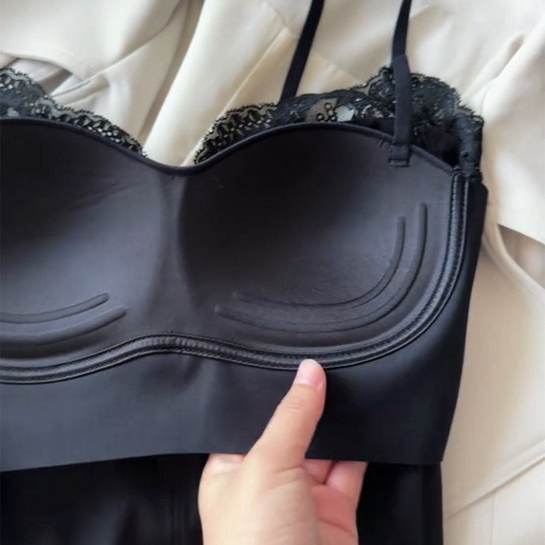 2025法式蕾丝小吊带背心女修身显瘦打底外穿美背带胸垫一体式抹胸,淘宝优惠券,粉丝福利购,淘宝优惠卷