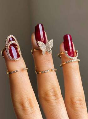 可拆卸美甲指盖戒个性假片