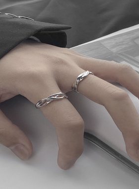 高级感戒指男痞帅潮牌冷淡风小众个性潮款开口复古简约男士单身戒