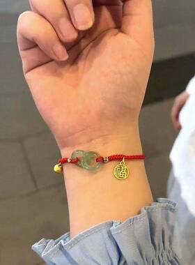 平安扣编织情侣手绳女小铃