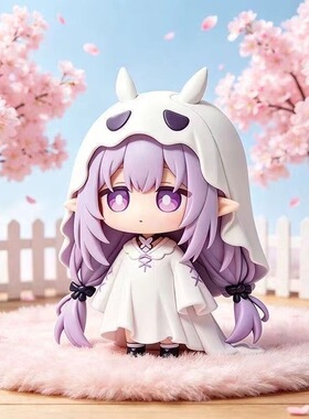 ins 风简约高级紫发幽灵少女潮玩手办可爱卡通桌面摆件送对象朋友