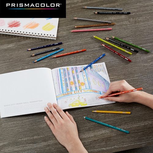 美国三福Prismacolor霹雳马彩铅单支补色成人学生专业手绘美术绘画培斯玛白色黑色彩色铅笔肤色肉色多色可选-图0