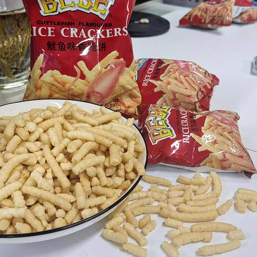 玉美虾条鱿鱼味香脆饼膨化食品儿时怀旧膨化小吃休闲解馋怀旧零食 - 图2