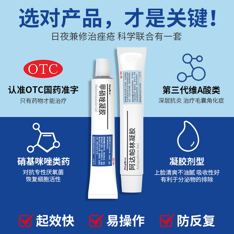 正品官方旗舰店消炎阿达帕林凝胶 硬核医生医药皮脂汗腺