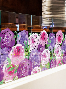 花朵底纹静电玻璃贴膜