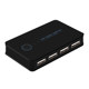 USB Sharing Switch Multiple computers share a set of mouse and keyboard desktop notebook KVM2 in 4 out HUB converter U disk 2.0 printer 1 drag 2 4 in 1 port split hub
