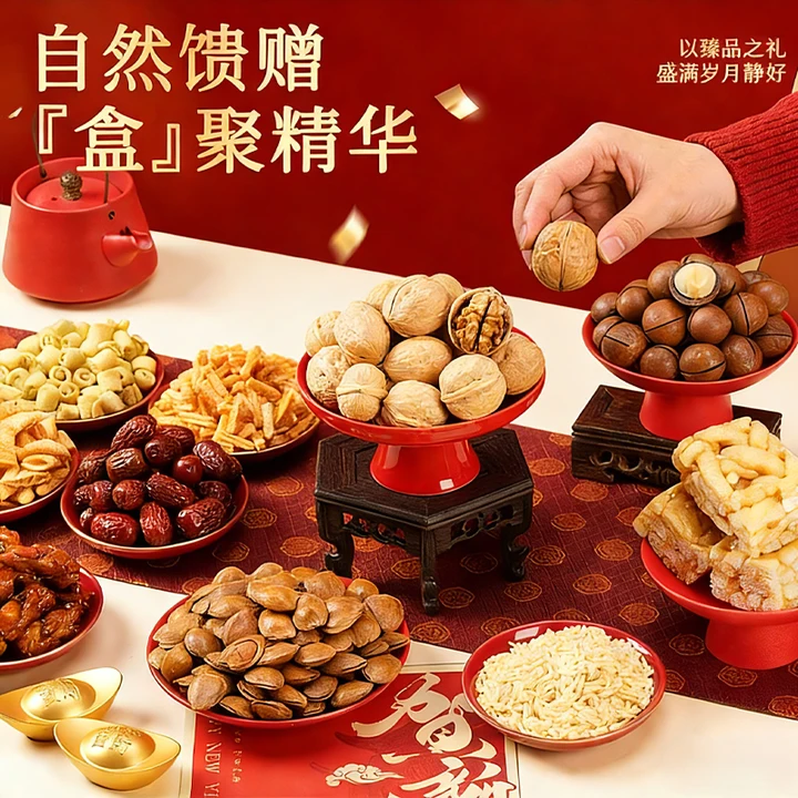 2026年货坚果大礼包礼盒零食组合送长辈批发春节团购过年定制送礼,淘宝优惠券,粉丝福利购,淘宝优惠卷