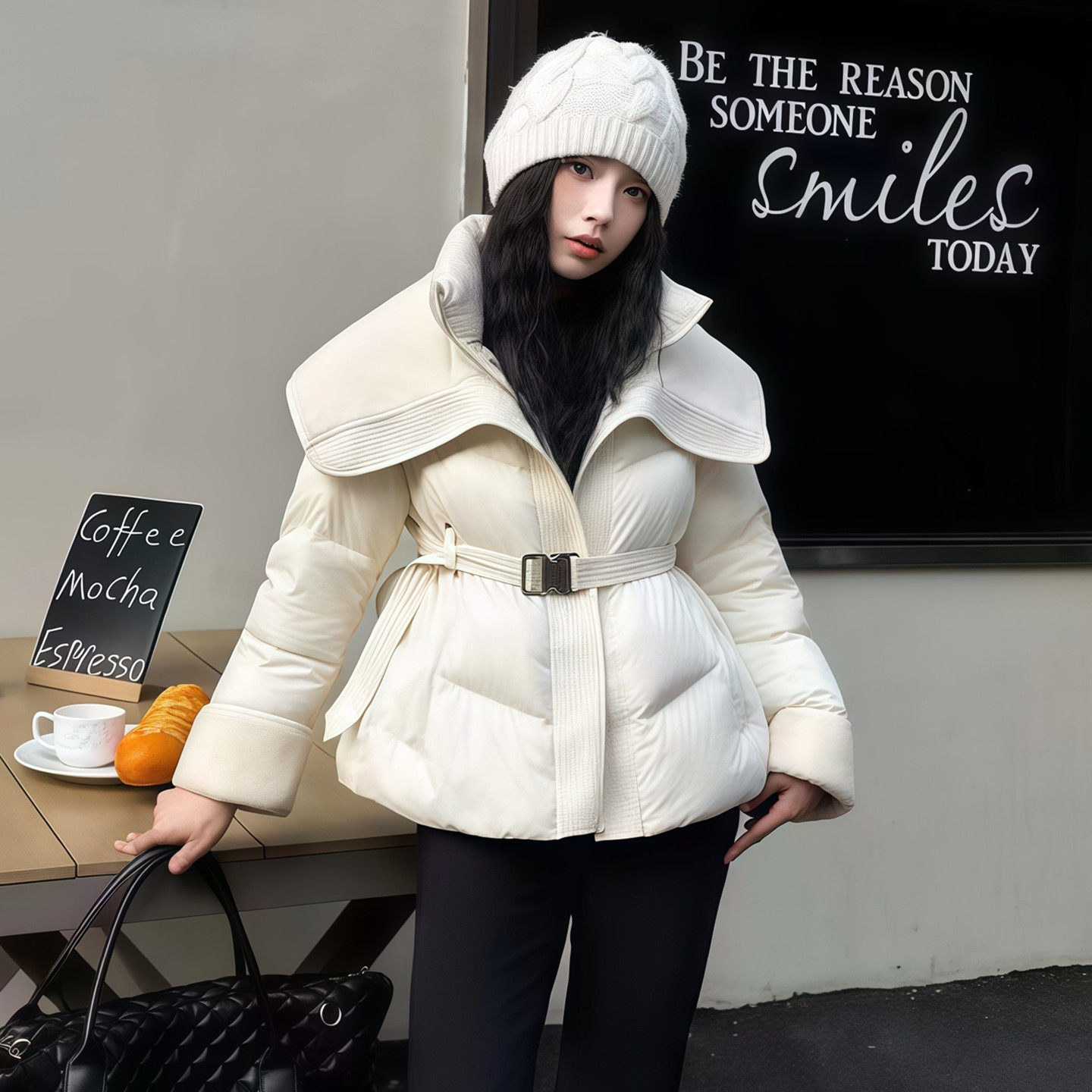 韩国穿搭假两件羽绒棉服女秋冬季新款休闲收腰加厚羊羔绒棉袄外套,淘宝优惠券,粉丝福利购,淘宝优惠卷