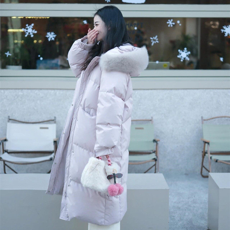 新中式大毛领羽绒棉服女冬季新款宽松过膝设计感小众长款炸街外套,淘宝优惠券,粉丝福利购,淘宝优惠卷