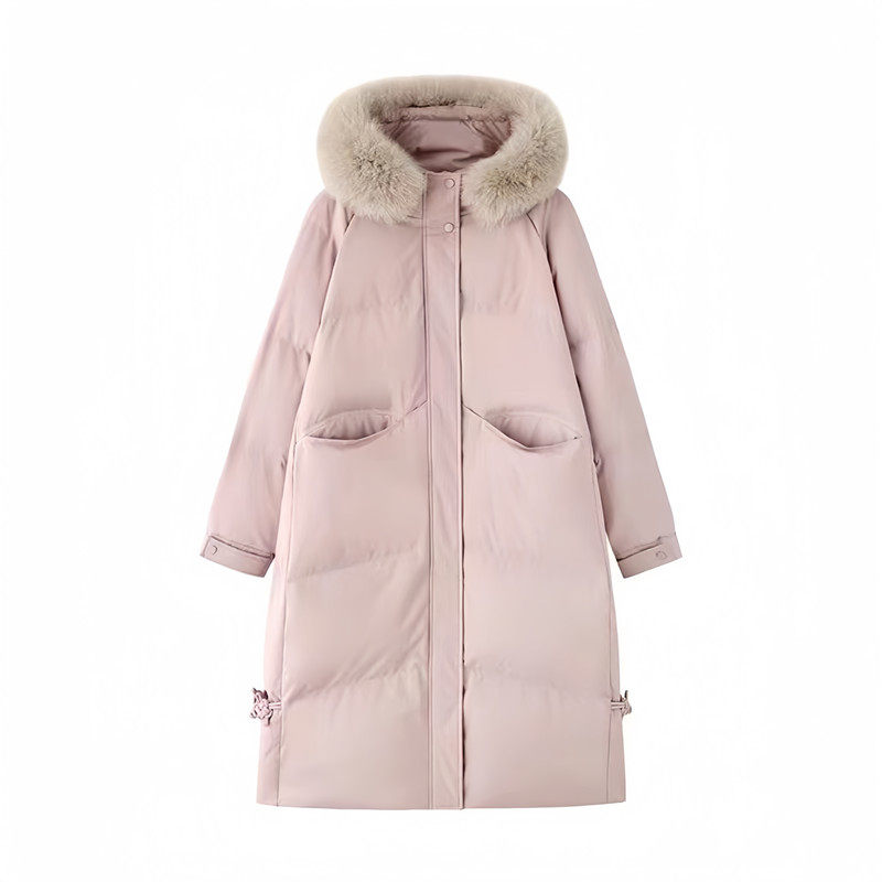 新中式大毛领羽绒棉服女冬季新款宽松过膝设计感小众长款炸街外套,淘宝优惠券,粉丝福利购,淘宝优惠卷