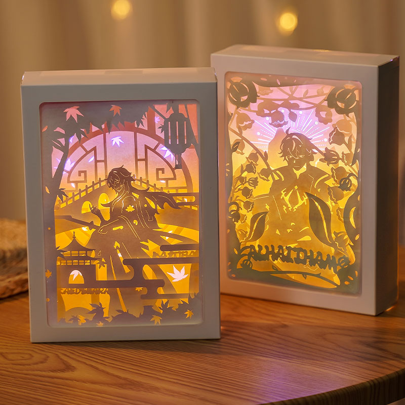 创意3D光影立体感恩祝福礼品纸雕灯摆件贺卡生日送朋友礼物小卡片-图2