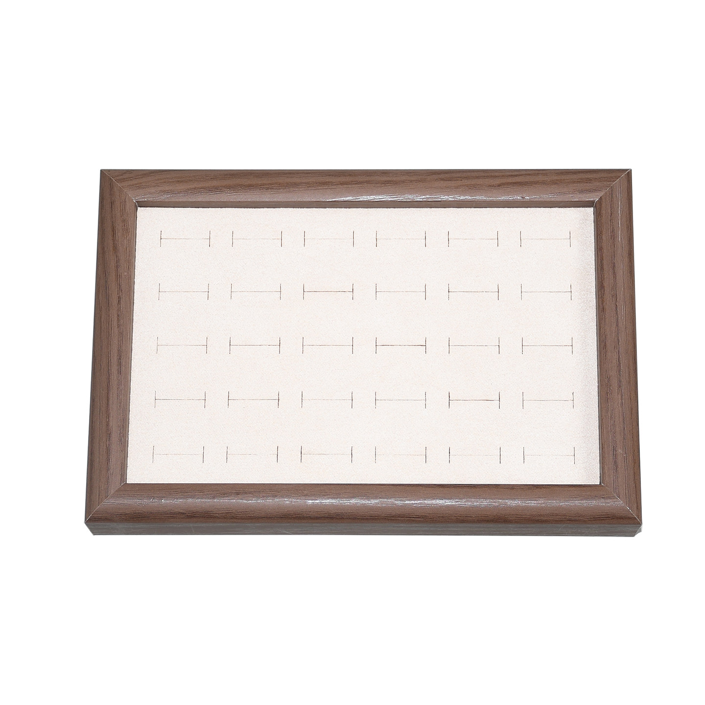 深胡桃戒指盒复古首饰盒实木耳钉耳环收纳托盘柜台饰品摆放展示盒 - 图3