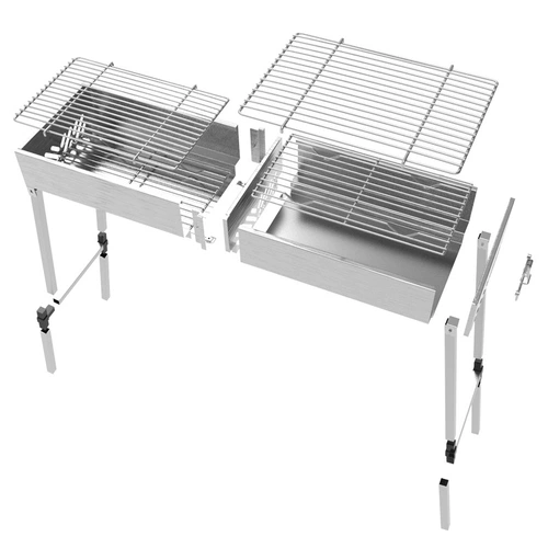 Без мебели для барбекю на гриле на гриле гриль на гриле из нержавеющей стали Пара складного и наружного пикника на открытом воздухе 4-6 человек полные комплекты