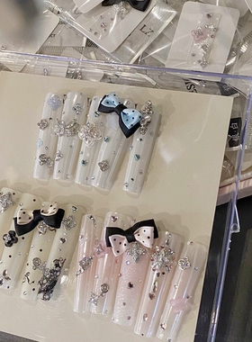 正品LZ高定【波点·蝴蝶结】miu系少女｜布艺丝带美甲饰品