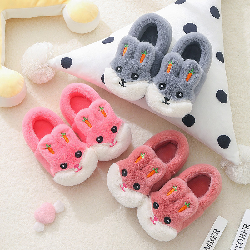 儿童棉鞋冬季男女童可爱宝宝鞋小孩网红毛毛鞋包跟室内软底居家鞋