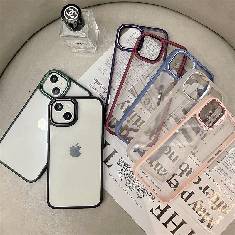 ins风简约纯色透明适用苹果14手机壳情侣iphone13promax新款12小众11女款15防摔14pro硅胶13pro高级感全包男 - 图2