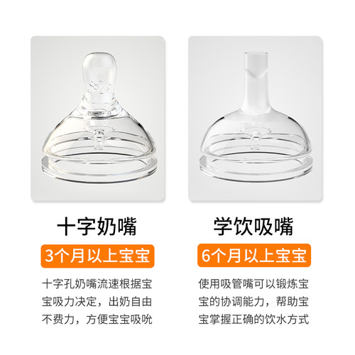 5cm吸管嘴十字孔奶嘴防呛奶吸管奶瓶专用 - 图0