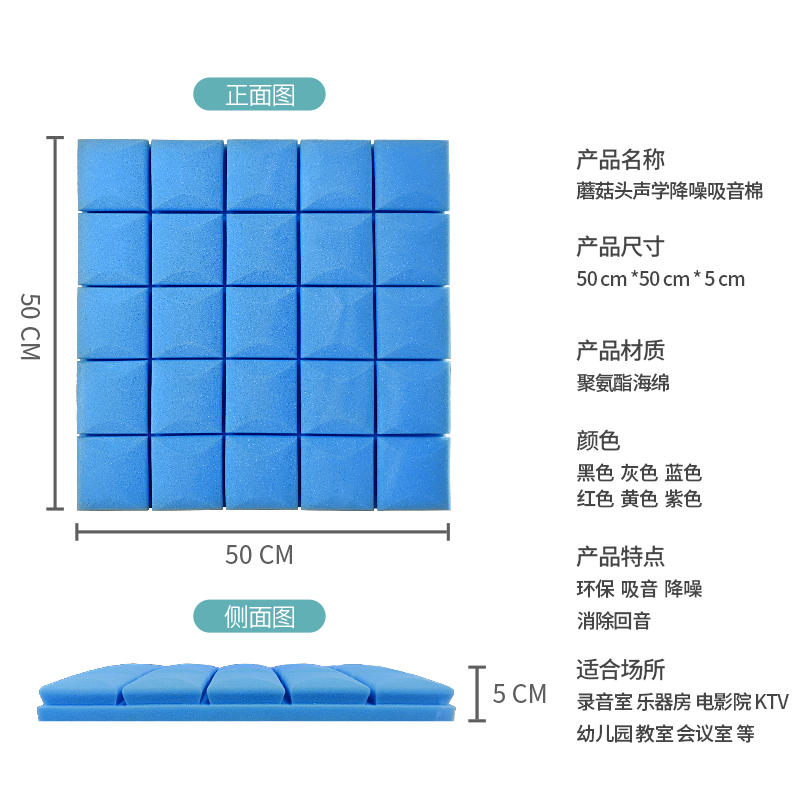 吸音棉墙贴高密度隔音棉墙体隔音板室内自粘录音棚卧室ktv消音贴 - 图3