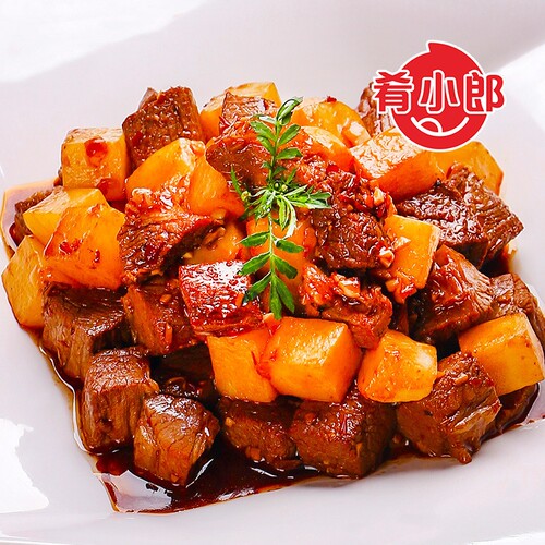 肴小郎外卖料理包220g*10袋商用半成品菜加热即食土豆牛肉料理包 - 图1