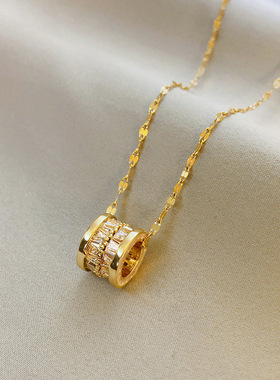 法国cherrykoko宝家高级感大蛮腰吊坠女玫瑰金钛钢项链女气质