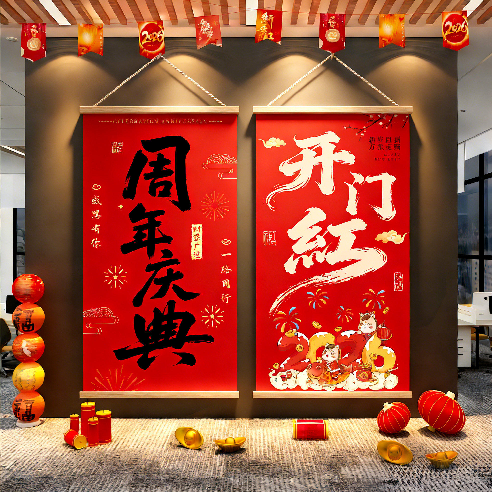 2026新年氛围布置装饰马快乐贴网红巨型蝴蝶立体打卡墙拍照区造景,淘宝优惠券,粉丝福利购,淘宝优惠卷