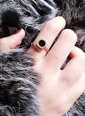 舒妃ins潮风可调节钛钢开口戒指