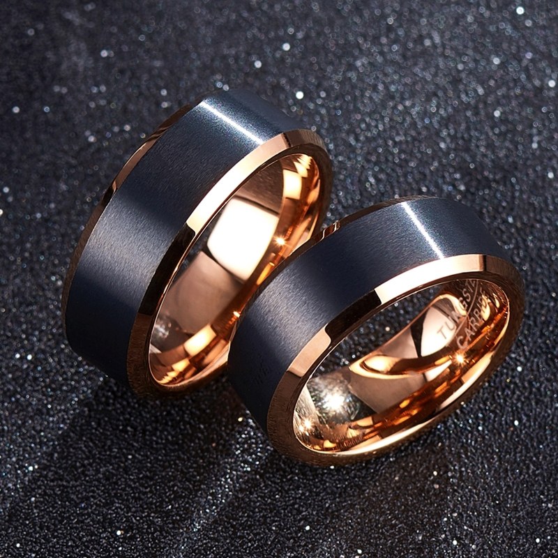 宽版黑色男士ins潮食指感钨金戒指 舒妃娅戒指/指环