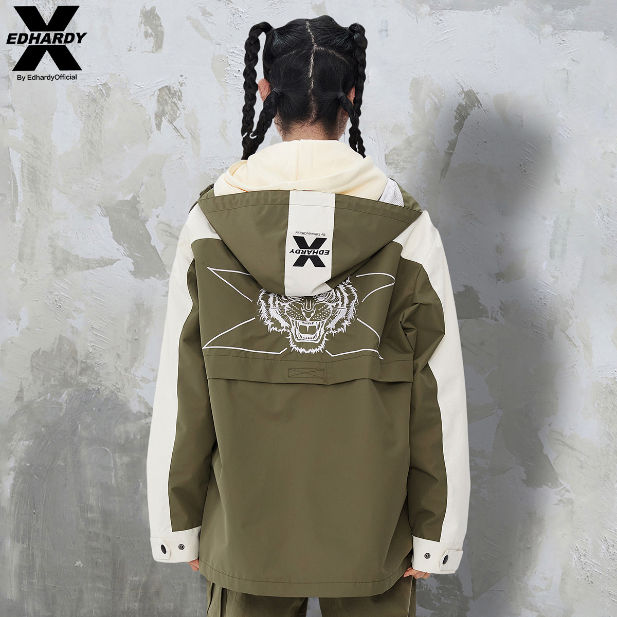 EdHardyX2023秋冬新款户外工装休闲宽松男女同款夹克外套衣服男