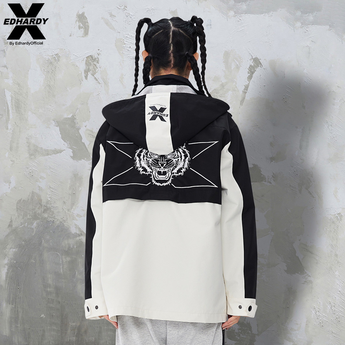 EdHardyX2023秋冬新款户外工装休闲宽松男女同款夹克外套衣服男