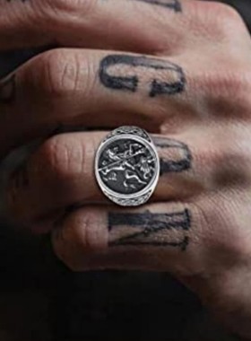 纪骑士屠龙戒指嘻哈男复古礼