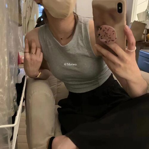 新款上市时尚舒适百搭一体式工字美背裹胸带胸垫内搭外穿抹胸背心 - 图1