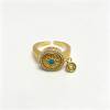 National fashion copper silver-plated handmade jewelry, versatile light luxury gold glue Tibetan mantra rotating ring ring gift