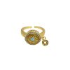 National fashion copper silver-plated handmade jewelry, versatile light luxury gold glue Tibetan mantra rotating ring ring gift