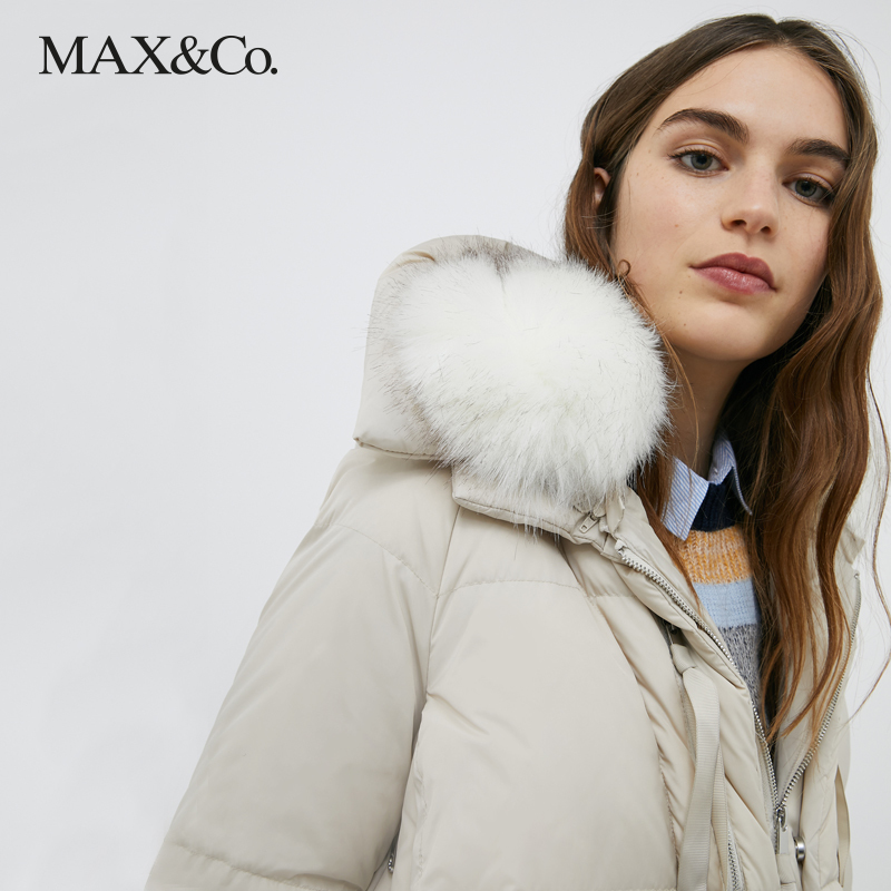 MAX&Co.新品 拉链装饰羽绒派克大衣7484021003001maxco - 图2