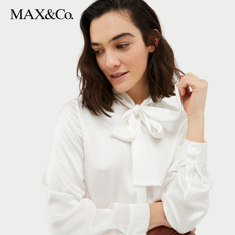 MAX&Co.2023秋冬新款真丝缎衬衫7114163003005maxco-图2