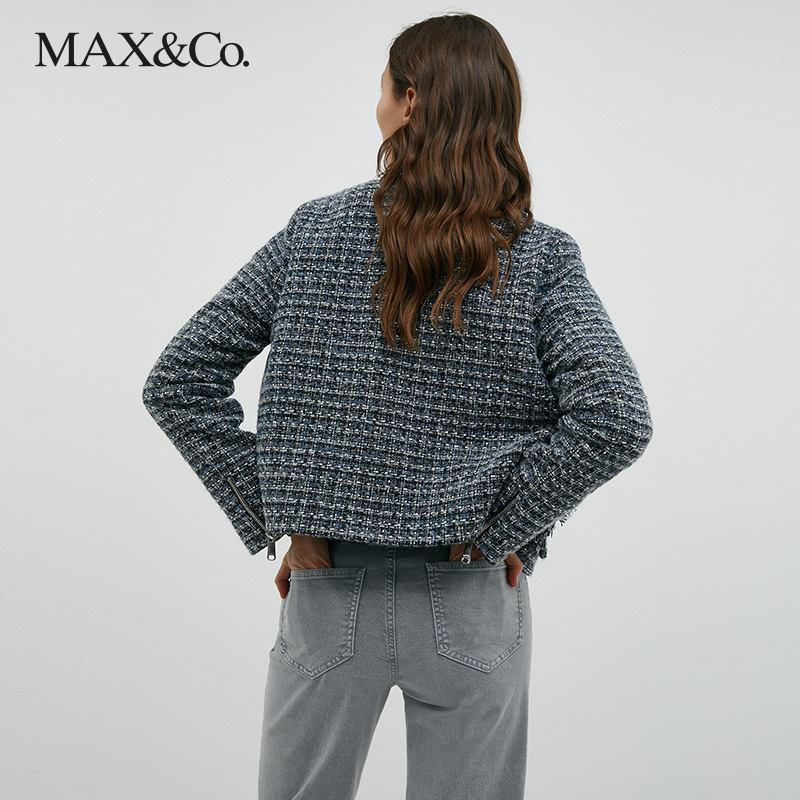 MAX&Co.新品混纺粗花呢夹克7044141003001maxco-图1