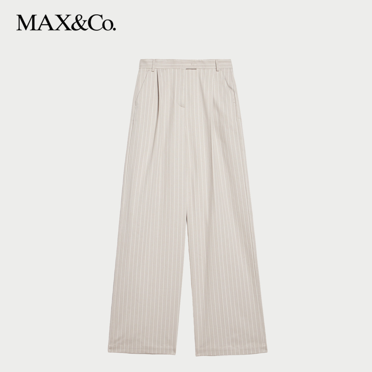 【甄选惠享】MAX&Co.2025春夏细条纹棉质阔腿裤6131065402,淘宝优惠券,粉丝福利购,淘宝优惠卷