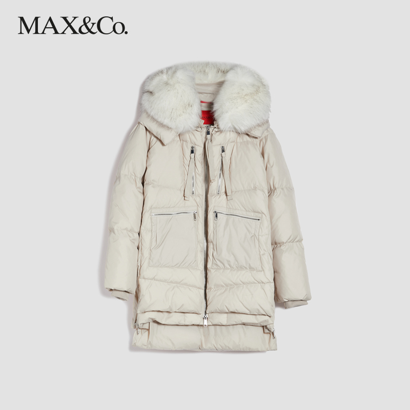 MAX&Co.新品 拉链装饰羽绒派克大衣7484021003001maxco - 图3