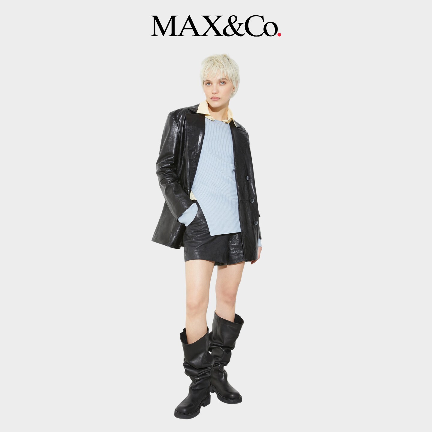 【季末甄选】MAX&Co.女装毛衣修身微喇叭袖针织衫6366045302